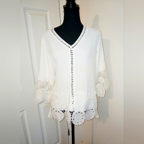 Tops - White Lace Women Blouse